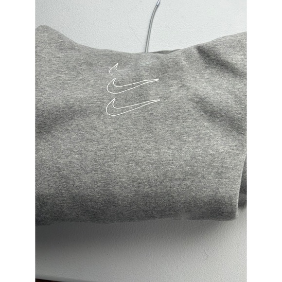 Nike Gray Hoodie Pullover Silver Accents Athleisure Sweatshirt Women's M - Picture 7 of 7